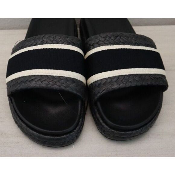 H&M 1215225-001 Women's Sz 6 Black Braided Foot Strap Espadrille Slide Sandals - Picture 9 of 9